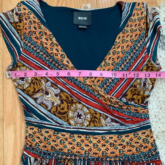 ANTHRO MAEVE Tamera Wrap Dress in Red Motif - Picture 10 of 14